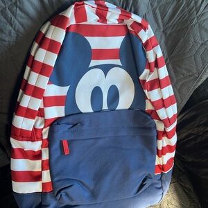 Disney Mickey Mouse Red and White Striped Backpack